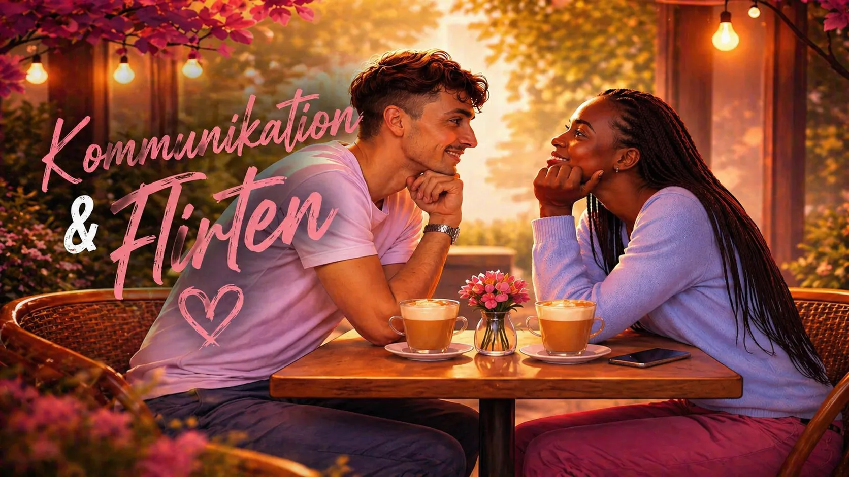 Paar im Gespräch bei einem Café-Date – Symbolbild Kommunikation und Flirten
